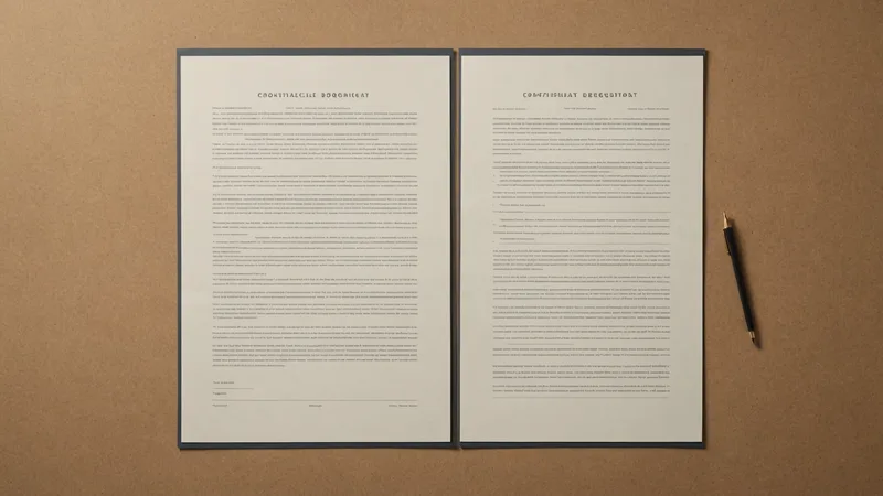 Two contract document types separated and compared side by side